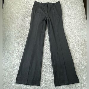 Escada Gray Wool Blend Trouser Pants Ankle Hem Slit Old Money Quiet Luxury Med